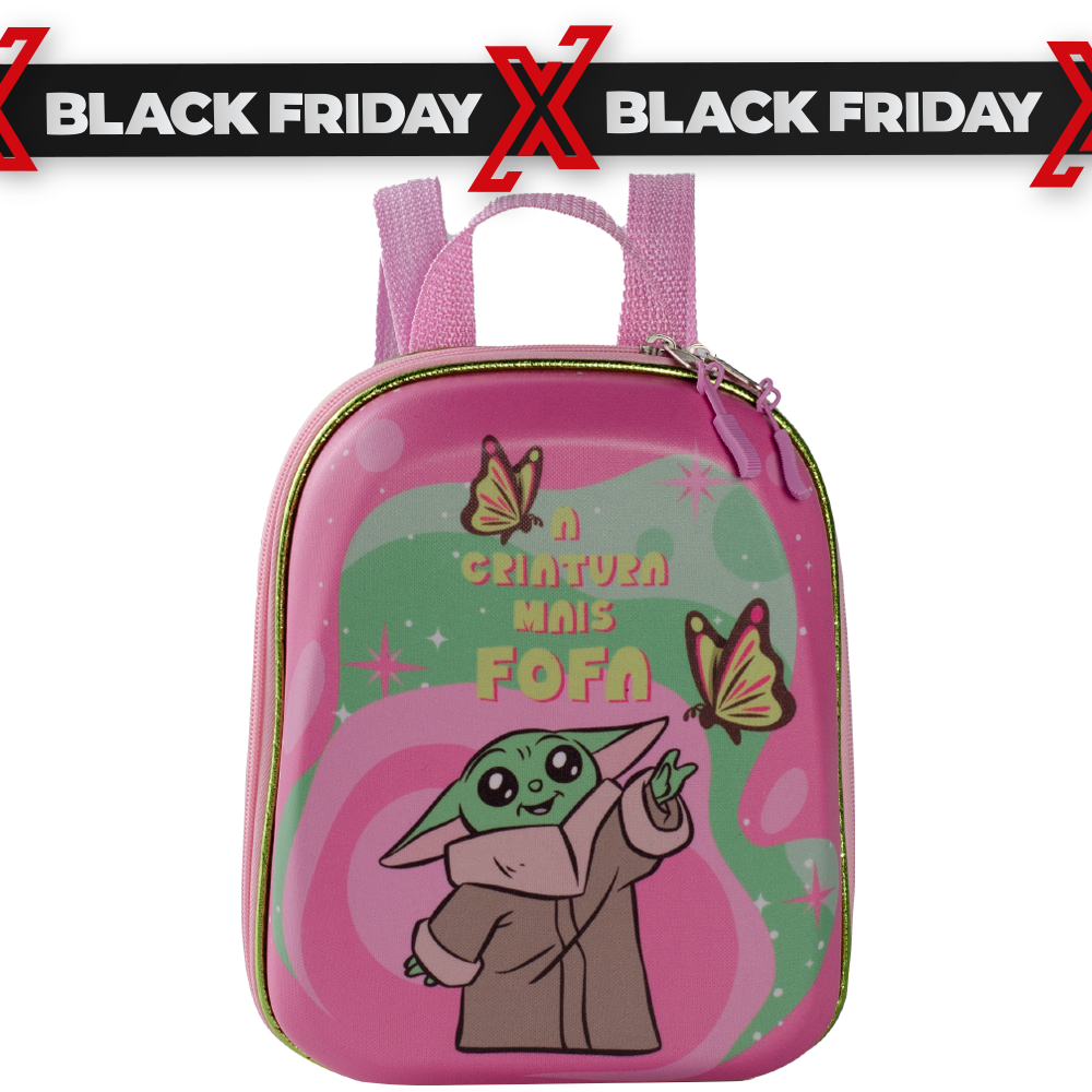 MOCHILA INFANTIL STAR WARS GROGU ROSA