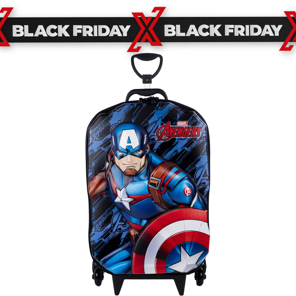 Mala Infantil Avengers Capitão América Pr...